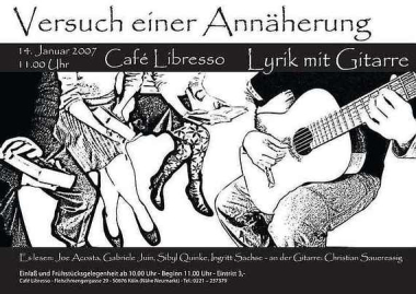 Plakat zur Lesung: Versuch einer Ann&auml;herung